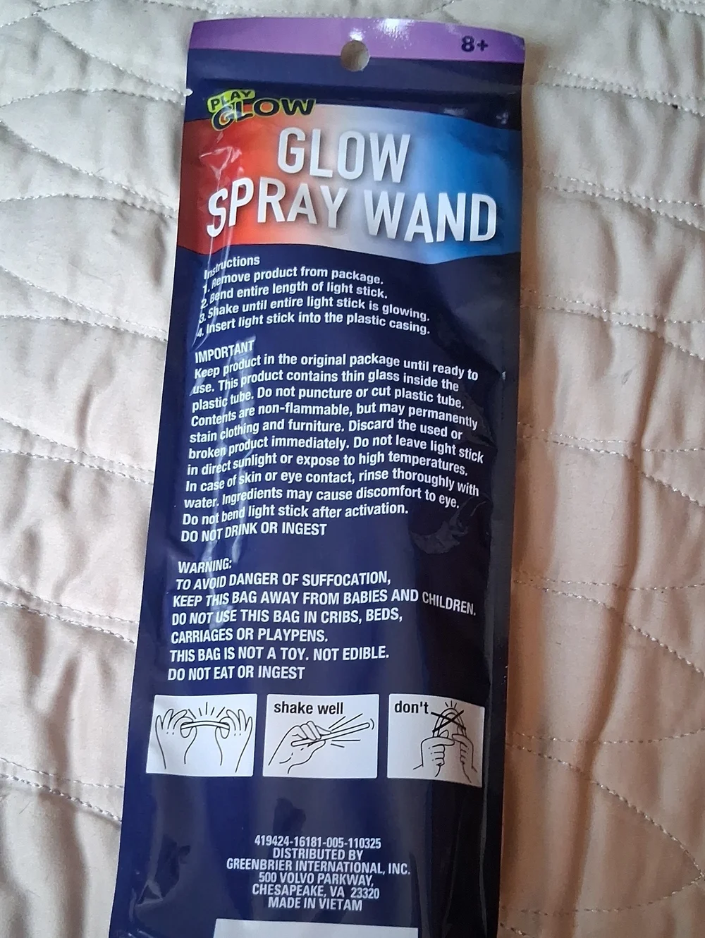 Glow Spray Wand Light Sticks - Red, Blue, White (12-Pack)